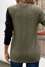 Load image into Gallery viewer, Contrast Long Sleeve Knit Top Ti Amo I love you
