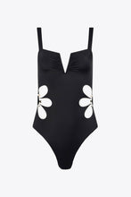 Load image into Gallery viewer, Contrast Trim Cutout Notched Neck One-Piece Swimsuit Ti Amo I love you
