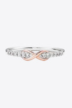 Load image into Gallery viewer, Contrast Zircon 925 Sterling Silver with Rose Gold Accents Ring Ti Amo I love you
