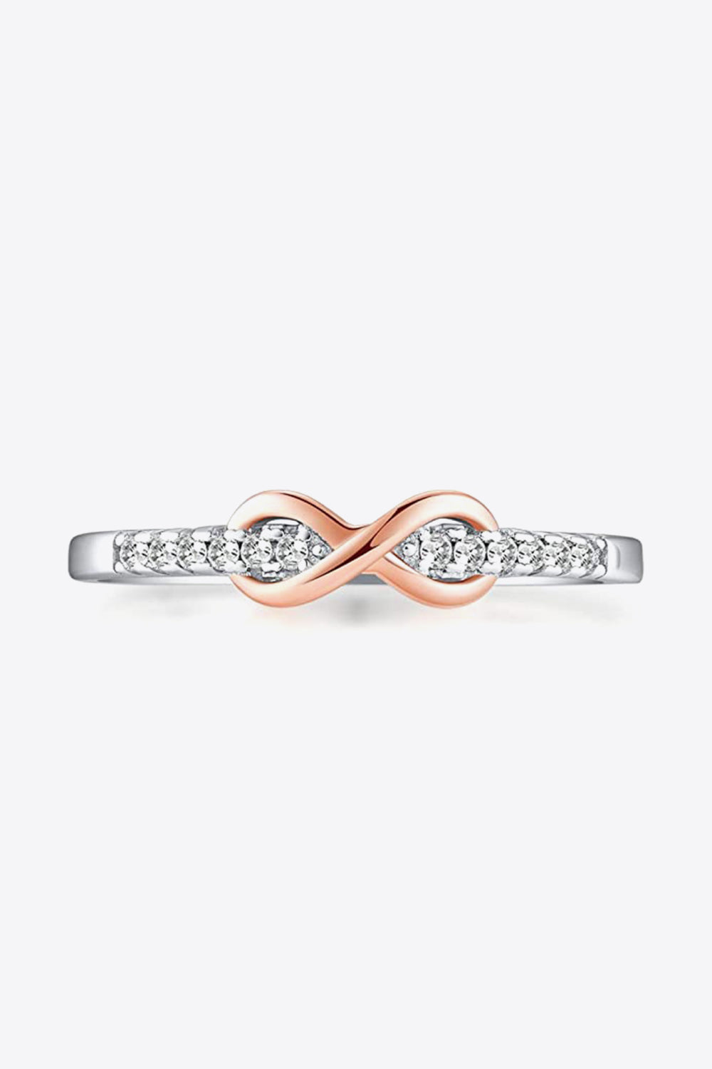 Contrast Zircon 925 Sterling Silver with Rose Gold Accents Ring Ti Amo I love you