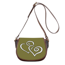 Load image into Gallery viewer, Copy Ti Amo I love you - Exclusive Brand - Pesto - Double White Heart - Saddle Bag Ti Amo I love you
