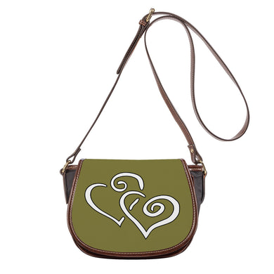 Copy Ti Amo I love you - Exclusive Brand - Pesto - Double White Heart - Saddle Bag Ti Amo I love you