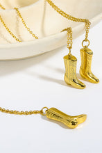 Load image into Gallery viewer, Cowboy Boot Pendant Stainless Steel Necklace Ti Amo I love you
