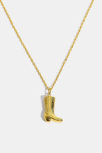 Load image into Gallery viewer, Cowboy Boot Pendant Stainless Steel Necklace Ti Amo I love you
