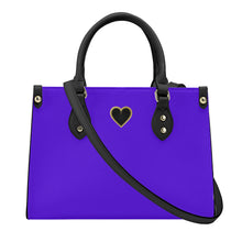 Load image into Gallery viewer, Ti Amo I love you - Exclusive Brand - Dark Purple - Luxury Womens PU Tote Bag - Black Straps
