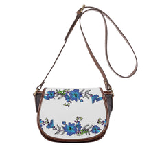 Load image into Gallery viewer, Ti Amo I love you - Exclusive Brand - Concrete - Blue Floral - Saddle Bag
