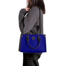 Load image into Gallery viewer, Ti Amo I love you - Exclusive Brand - Navy Blue - Luxury Womens PU Tote Bag - Black Straps
