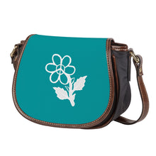 Load image into Gallery viewer, Ti Amo I love you - Exclusive Brand - Persian Green- White Daisy - Saddle Bag
