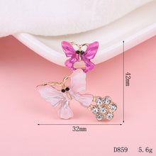 Load image into Gallery viewer, Creative beautiful butterfly DIY jewelry accessories flower  mobile phone shell stickers diamond material alloy diamond - hair accessories Ti Amo I love you
