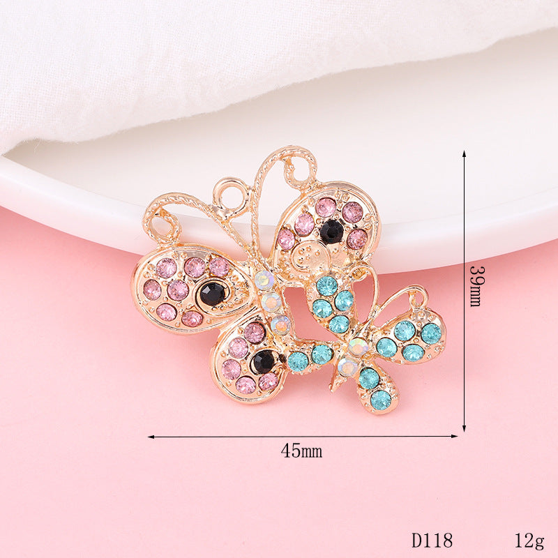 Creative beautiful butterfly DIY jewelry accessories flower  mobile phone shell stickers diamond material alloy diamond - hair accessories Ti Amo I love you