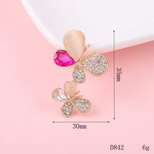 Load image into Gallery viewer, Creative beautiful butterfly DIY jewelry accessories flower  mobile phone shell stickers diamond material alloy diamond - hair accessories Ti Amo I love you
