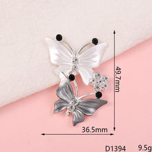 Load image into Gallery viewer, Creative beautiful butterfly DIY jewelry accessories flower  mobile phone shell stickers diamond material alloy diamond - hair accessories Ti Amo I love you
