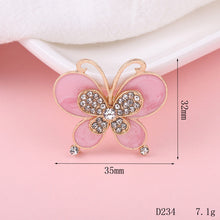 Load image into Gallery viewer, Creative beautiful butterfly DIY jewelry accessories flower  mobile phone shell stickers diamond material alloy diamond - hair accessories Ti Amo I love you
