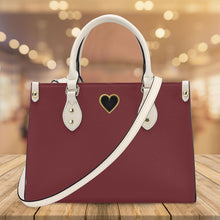 Load image into Gallery viewer, Ti Amo I love you - Exclusive Brand - Wine 2 - Luxury Womens PU Tote Bag - Cream Straps
