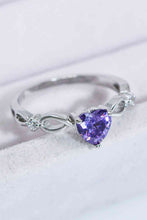 Load image into Gallery viewer, Crystal Heart 925 Sterling Silver Ring Ti Amo I love you
