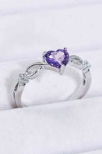 Load image into Gallery viewer, Crystal Heart 925 Sterling Silver Ring Ti Amo I love you
