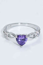 Load image into Gallery viewer, Crystal Heart 925 Sterling Silver Ring Ti Amo I love you
