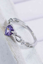 Load image into Gallery viewer, Crystal Heart 925 Sterling Silver Ring Ti Amo I love you
