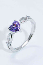 Load image into Gallery viewer, Crystal Heart 925 Sterling Silver Ring Ti Amo I love you
