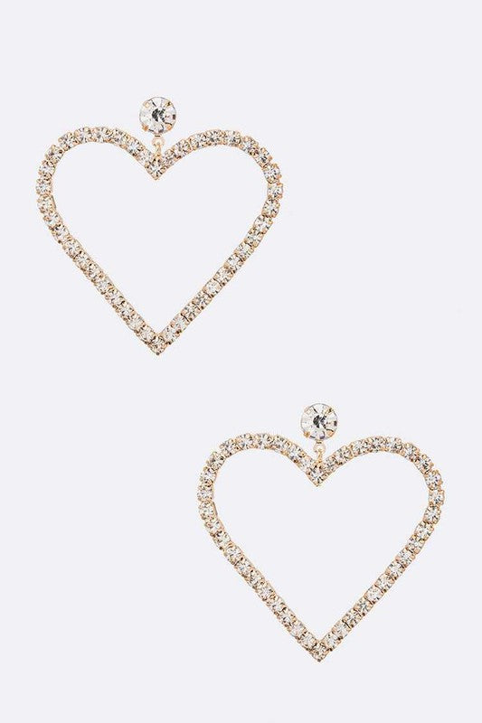 Crystal Heart Drop Earrings Ti Amo I love you