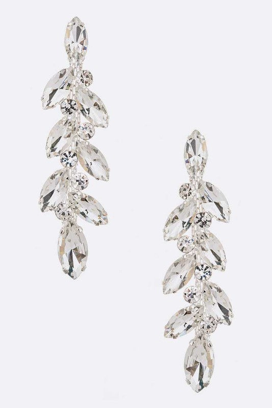 Crystal Marquis Long Drop Earrings Ti Amo I love you