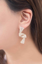 Load image into Gallery viewer, Crystal Ribbon Earrings Ti Amo I love you
