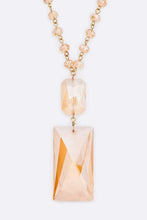 Load image into Gallery viewer, Crystal Teardrop Long Pendant Necklace Ti Amo I love you
