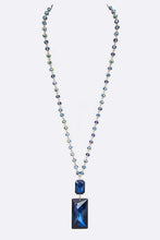 Load image into Gallery viewer, Crystal Teardrop Long Pendant Necklace Ti Amo I love you
