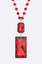 Load image into Gallery viewer, Crystal Teardrop Long Pendant Necklace Ti Amo I love you
