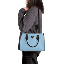 Load image into Gallery viewer, Ti Amo I love you - Exclusive Brand - Jeans Blue - Luxury Womens PU Tote Bag - Black Straps
