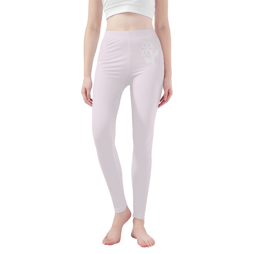 Ti Amo I love you - Exclusive Brand - Prim -  White Daisy -  Yoga Leggings