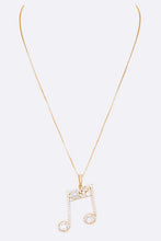 Load image into Gallery viewer, Cubic Zirconia Music Note Pendant Necklace Ti Amo I love you
