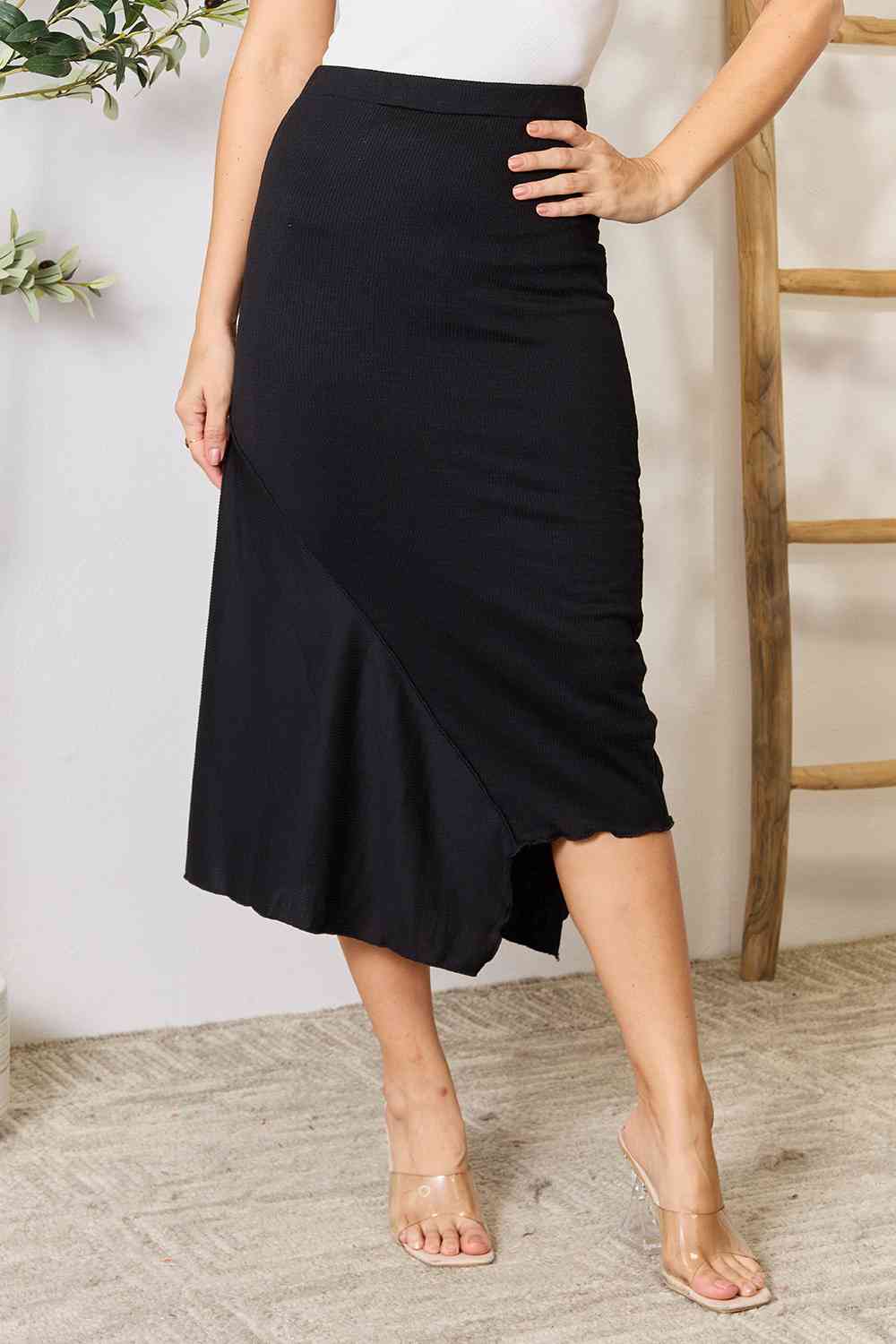 Culture Code Full Size High Waist Midi Skirt Ti Amo I love you