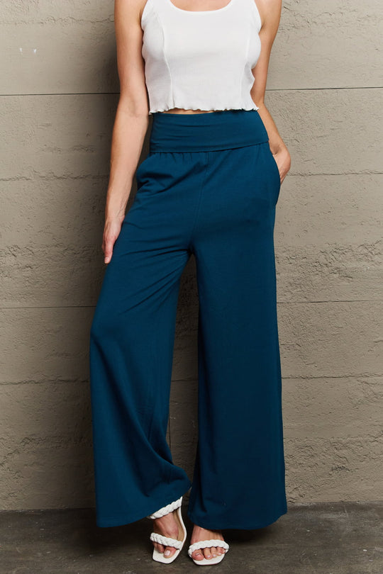 Culture Code My Best Wish Full Size High Waisted Palazzo Pants Ti Amo I love you