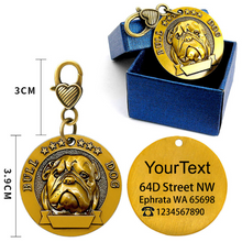 Load image into Gallery viewer, Custom Pet Tags Unique Dog Tags UV Print Copper Tags Ti Amo I love you
