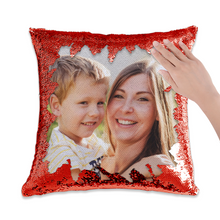 Load image into Gallery viewer, Custom Photo Multicolor Sequins Pillowcases 16 × 16“ 1 Side Printing Ti Amo I love you
