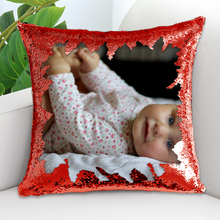 Load image into Gallery viewer, Custom Photo Multicolor Sequins Pillowcases 16 × 16“ 1 Side Printing Ti Amo I love you
