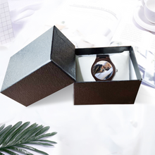 Load image into Gallery viewer, Custom Watch Black PU Quartz Watch Wooden Watches [Premium Gift Box] Ti Amo I love you
