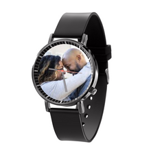 Load image into Gallery viewer, Custom Watch Black Plastic Quartz Watch Ti Amo I love you
