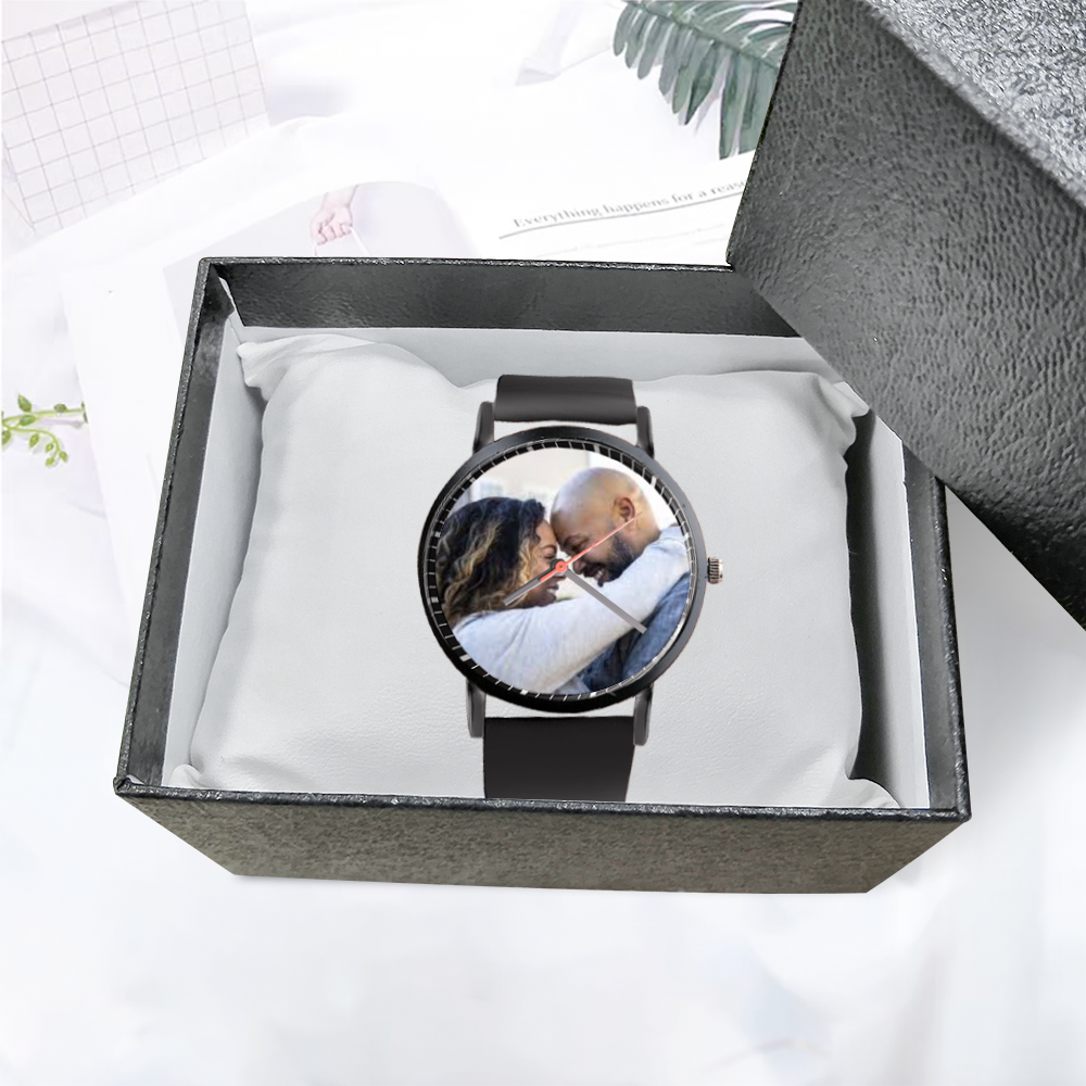 Custom Watch Black Plastic Quartz Watch Ti Amo I love you