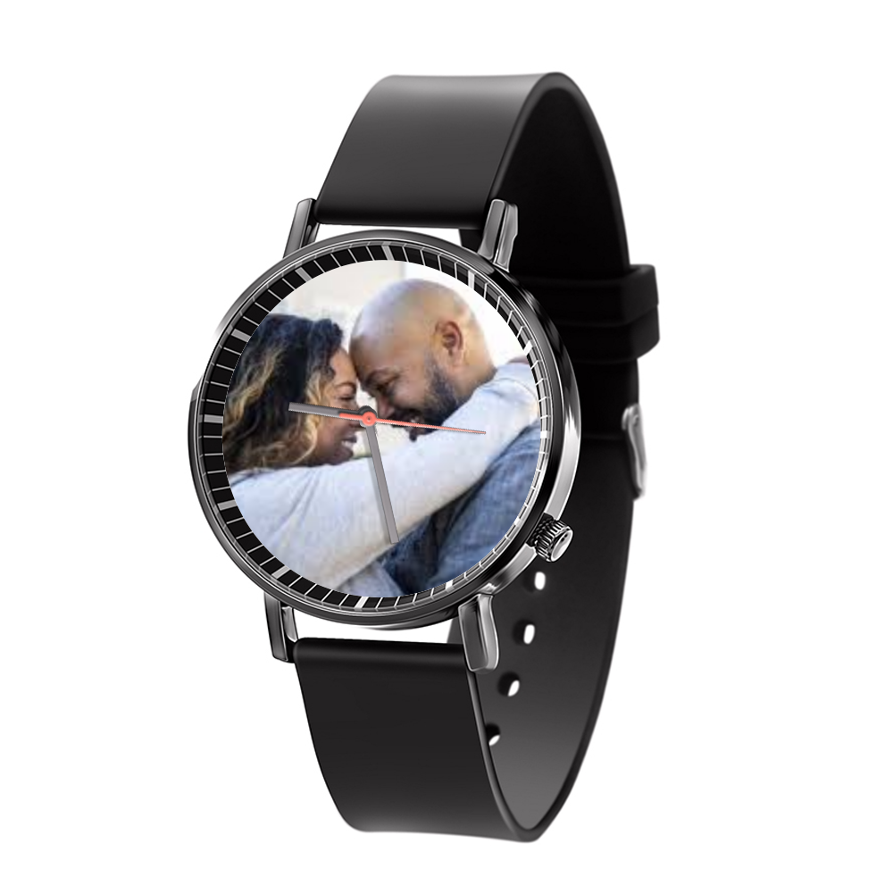 Custom Watch Classic Black Plastic Quartz Watches [PE Bag Packaging] Ti Amo I love you