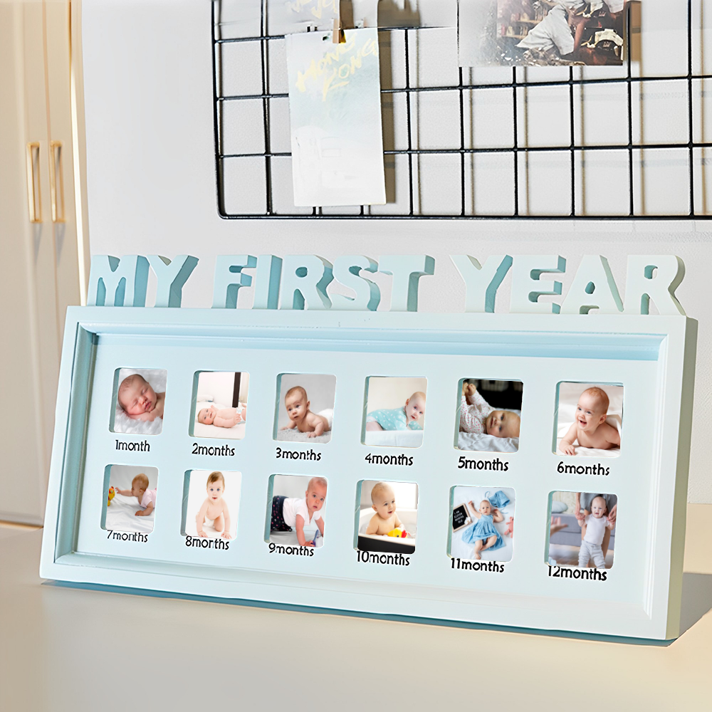 Customize your Baby's First Year Pictures - Baby Photo Album - 12 Pictures Ti Amo I love you