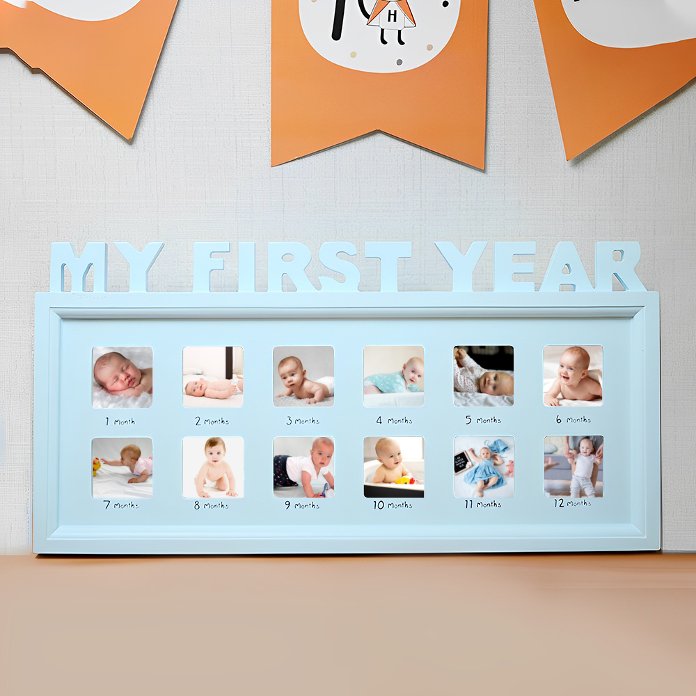 Customize your Baby's First Year Pictures - Baby Photo Album - 12 Pictures Ti Amo I love you