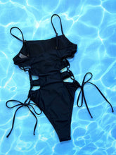 Load image into Gallery viewer, Cutout Lace-Up Spaghetti Strap One-Piece Swimsuit Ti Amo I love you
