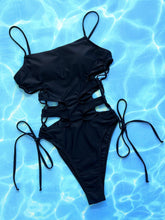 Load image into Gallery viewer, Cutout Lace-Up Spaghetti Strap One-Piece Swimsuit Ti Amo I love you
