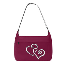 Load image into Gallery viewer, Ti Amo I love you - Exclusive Brand - Claret Red - Double White Heart - Journey Computer Shoulder Bag
