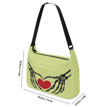 Load image into Gallery viewer, Ti Amo I love you - Exclusive Brand - Deco - Skeleton Heart Hands  -  Journey Computer Shoulder Bag
