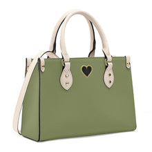 Load image into Gallery viewer, Ti Amo I love you - Exclusive Brand - Hazel Green - Luxury Womens PU Tote Bag - Cream Straps
