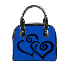 Load image into Gallery viewer, Ti Amo I love you - Exclusive Brand - Cobalt - Double Black Heart -  Shoulder Handbag
