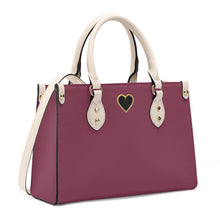 Load image into Gallery viewer, Ti Amo I love you - Exclusive Brand - Velvet Maroon - Luxury Womens PU Tote Bag - Cream Straps
